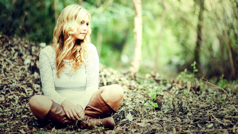 Woman in Forest — Green, Serene, Afternoon, Photograph, Boots