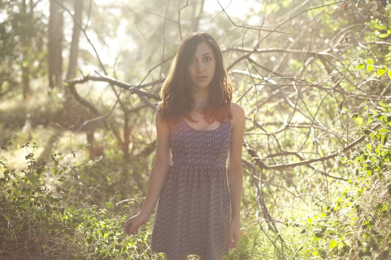 Woman in Forest — Green, Serene, Afternoon, Photograph, Dress, Trees, Sunlight, Brown