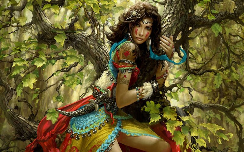 Woman in Forest — Green