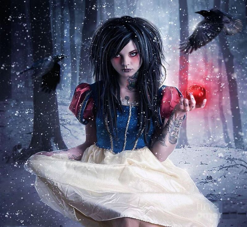 Woman in Forest Holding Apple