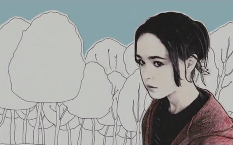 woman in forest illustration
