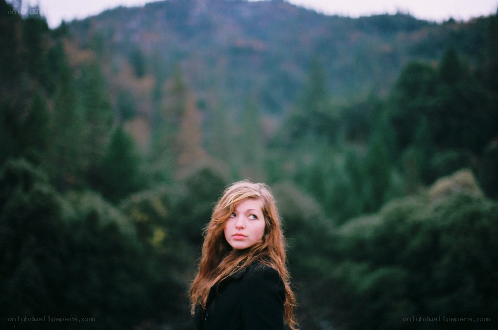 woman in forest landscape