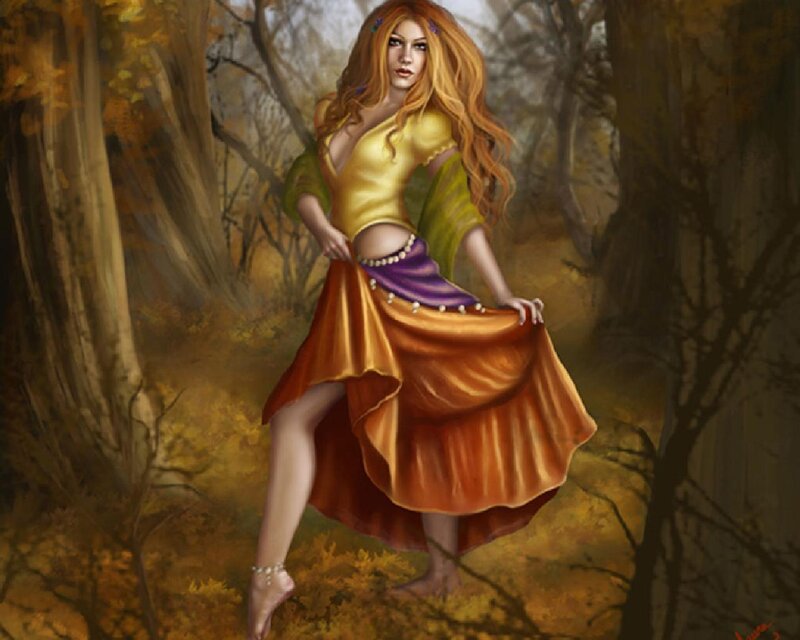 Woman in Forest — Orange