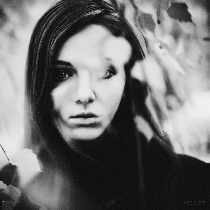 woman in forest portrait