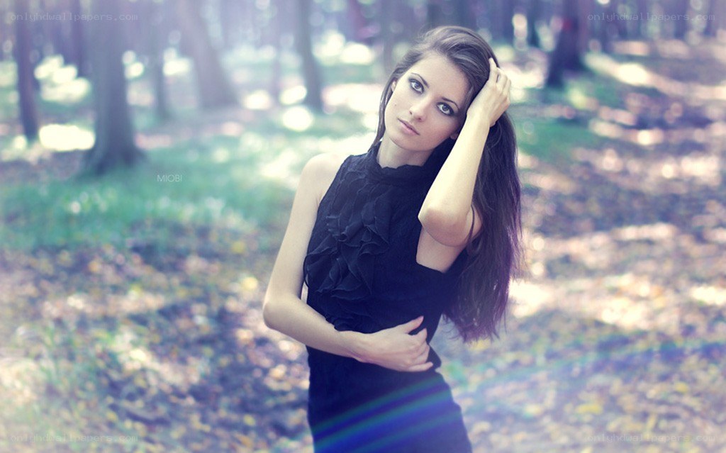 woman in forest portrait