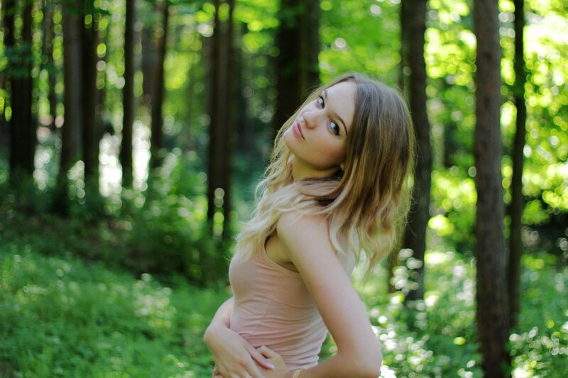 Woman in forest portrait