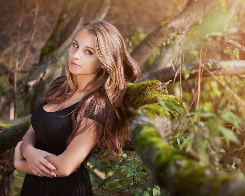 woman in forest portrait