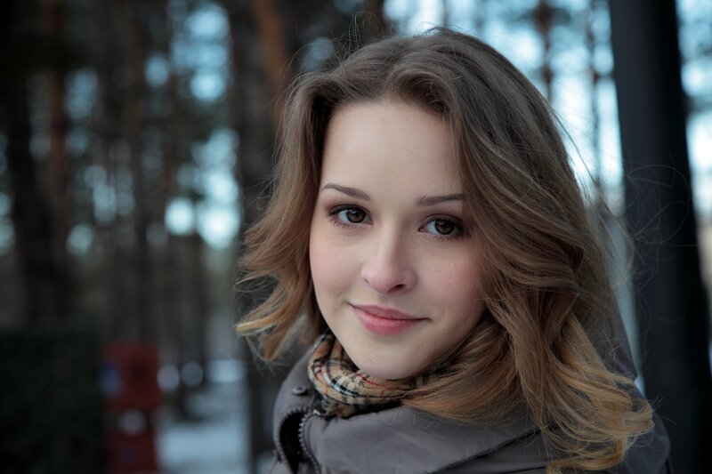 woman in forest portrait