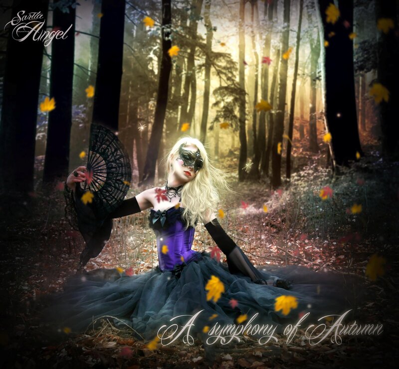 Woman in Forest — Purple, Dramatic, Autumn