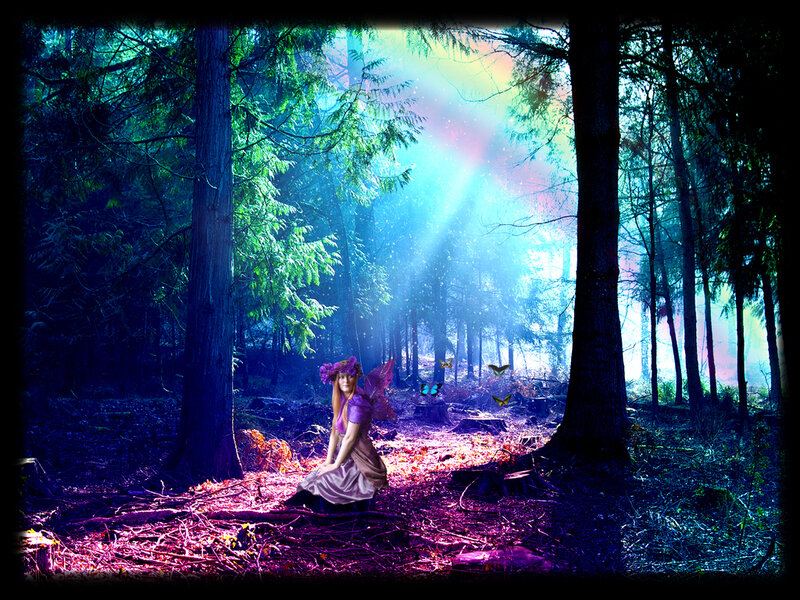 Woman in Forest — Purple, Magical