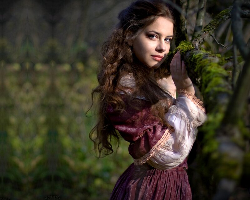 Woman in Forest — Purple