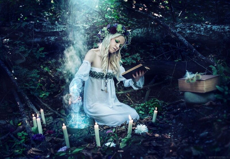 Woman in Forest Ritual