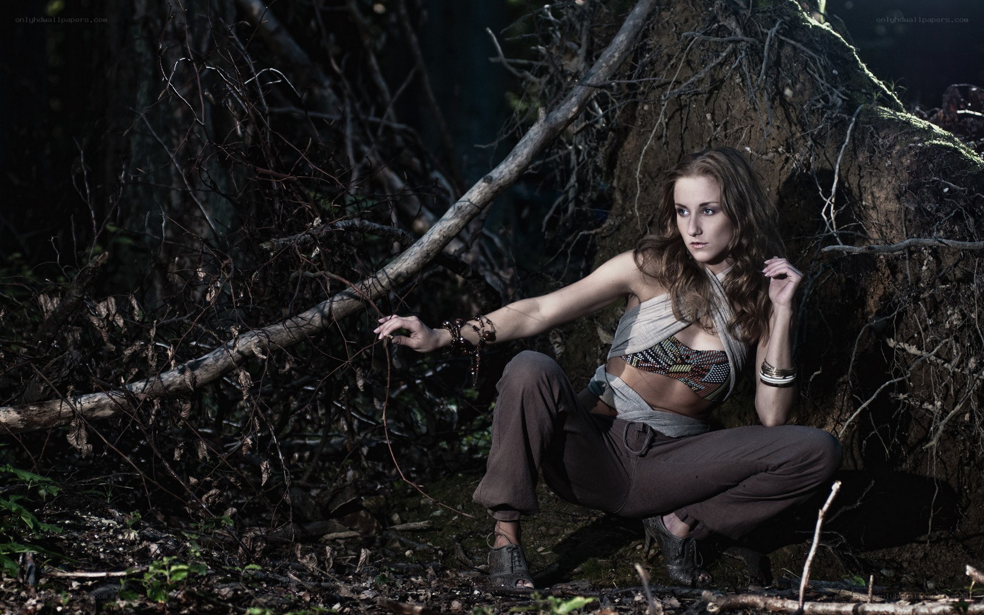 woman in forest setting