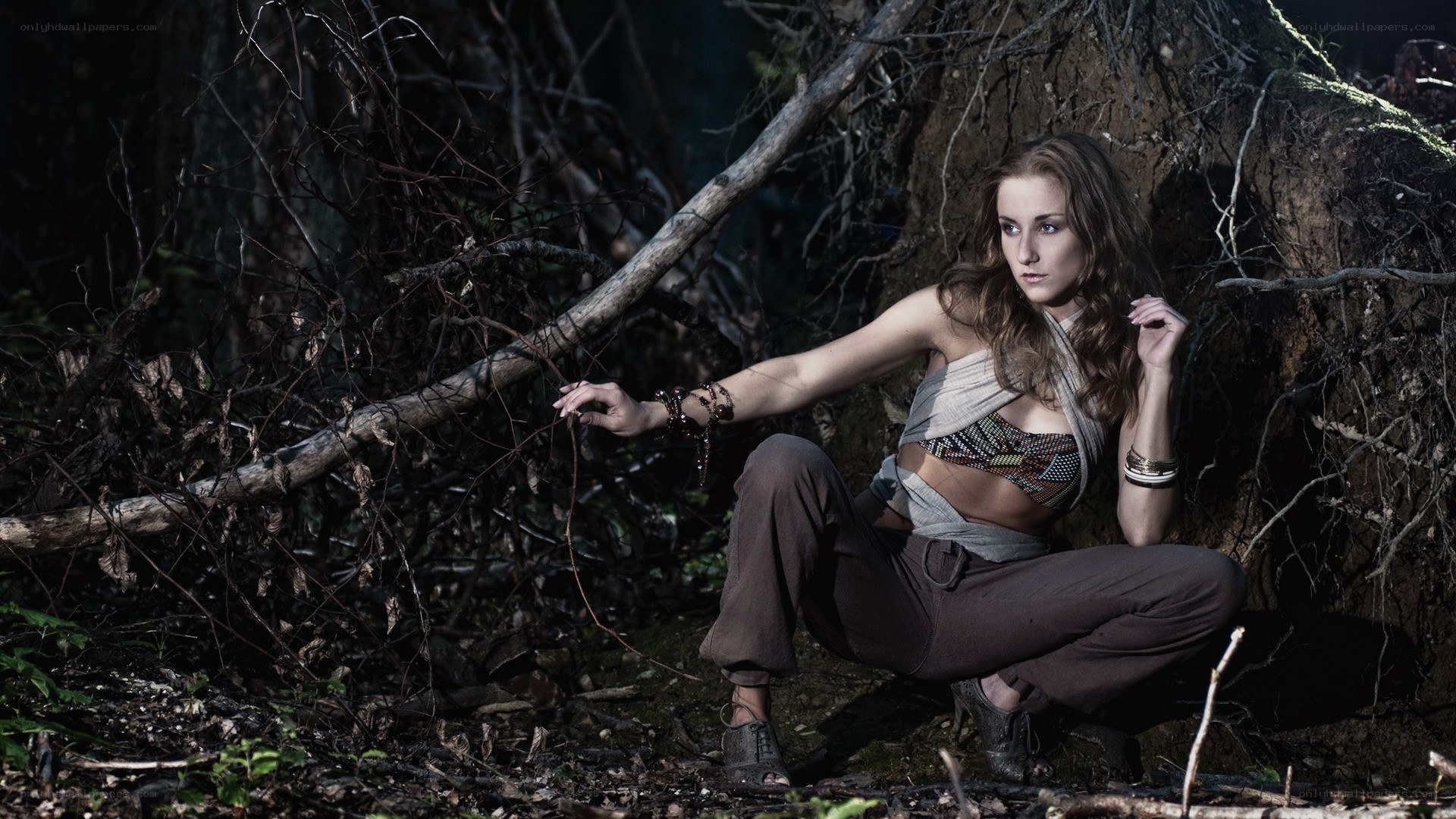 woman in forest setting