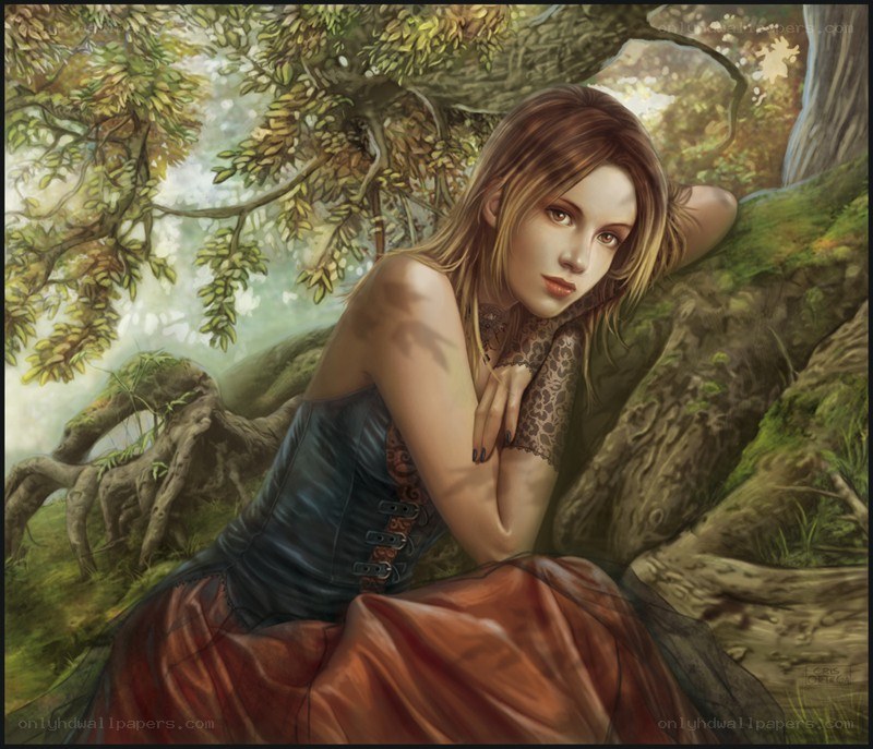 woman in forest setting