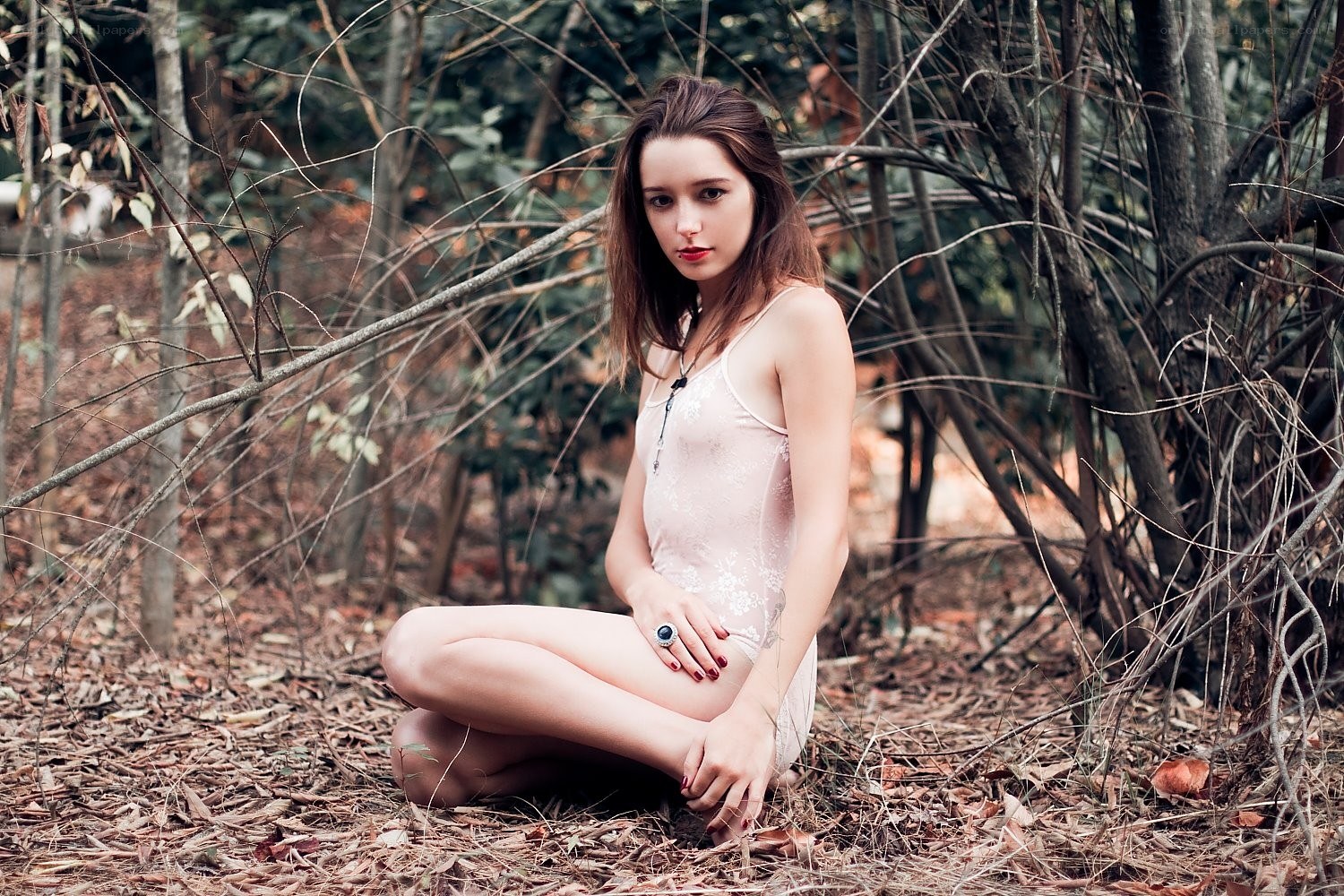 woman in forest setting