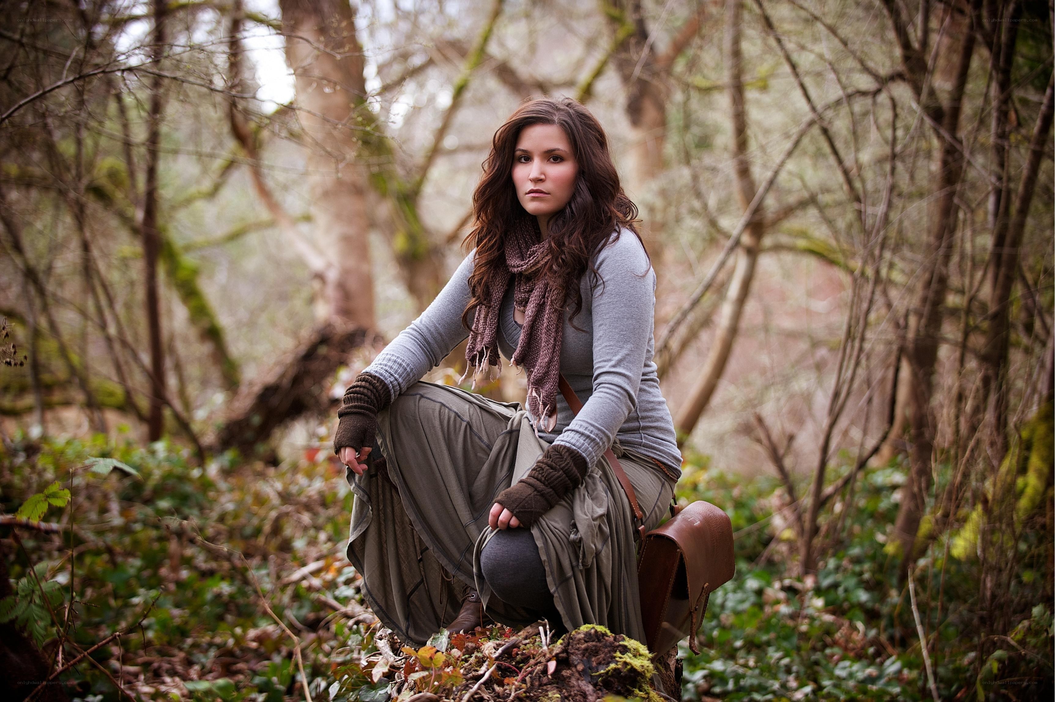 woman in forest setting