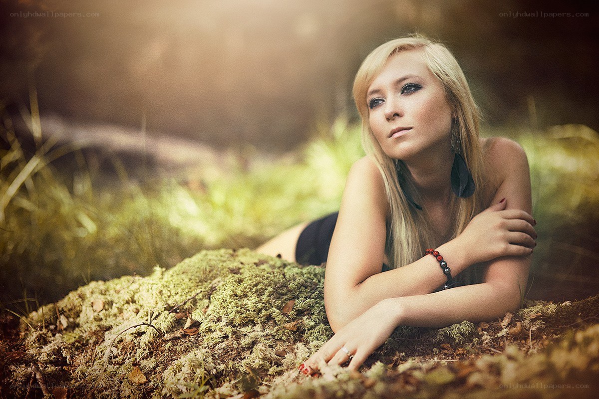 woman in forest setting