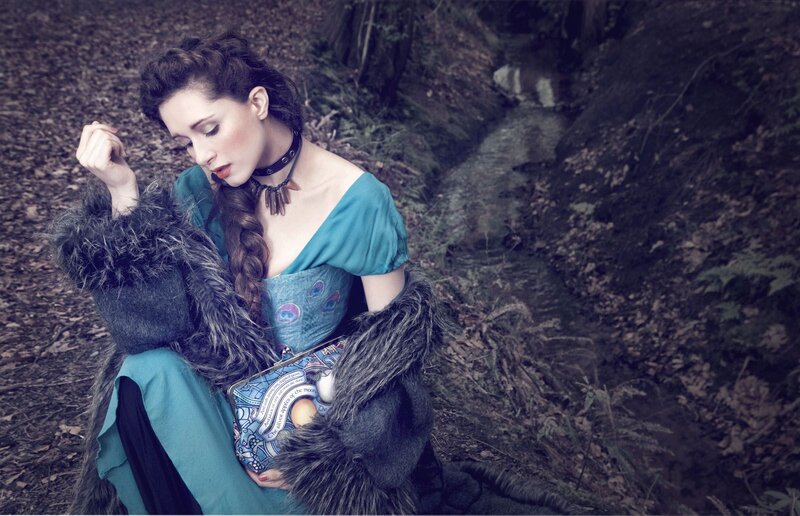 Woman in Forest — Teal, Dramatic