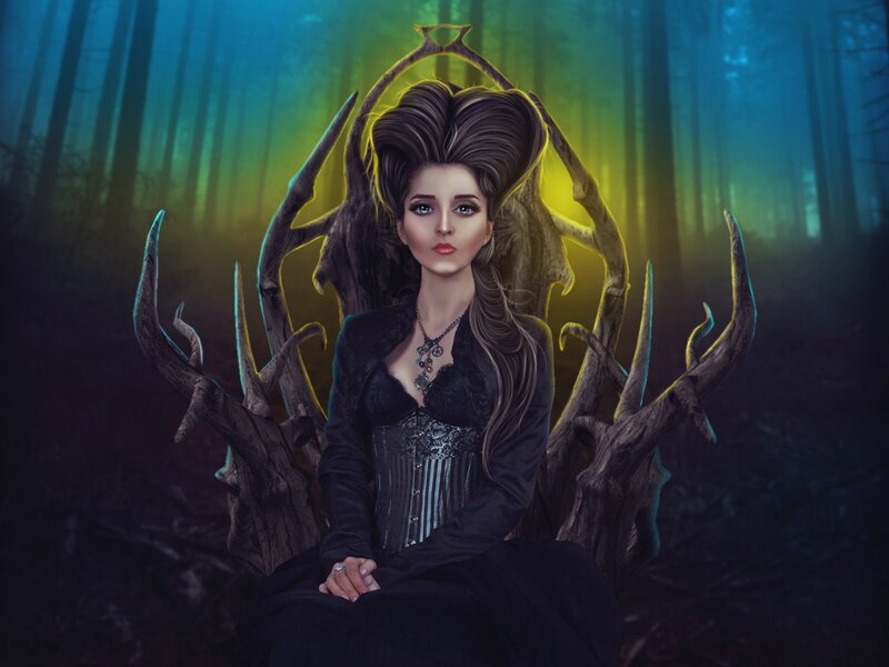 Woman in Forest Throne