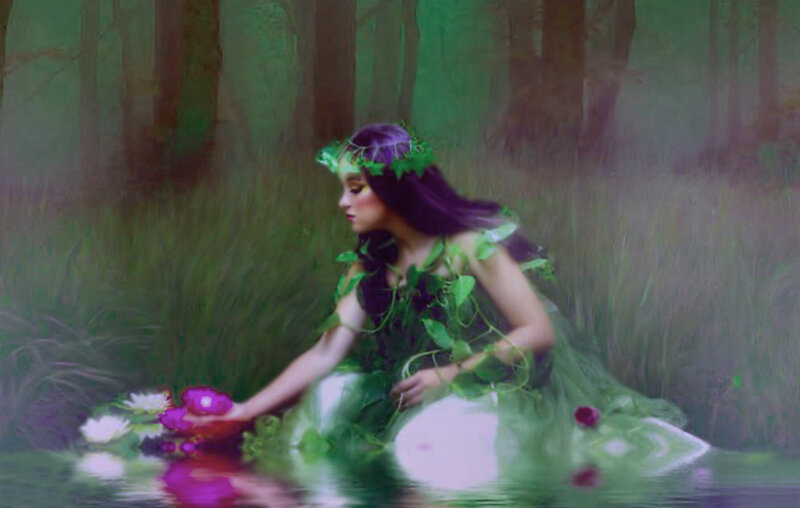 Woman in Forest Water