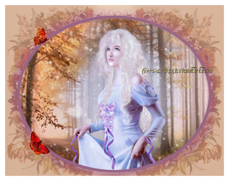 Woman in Forest — White, Serene, Autumn