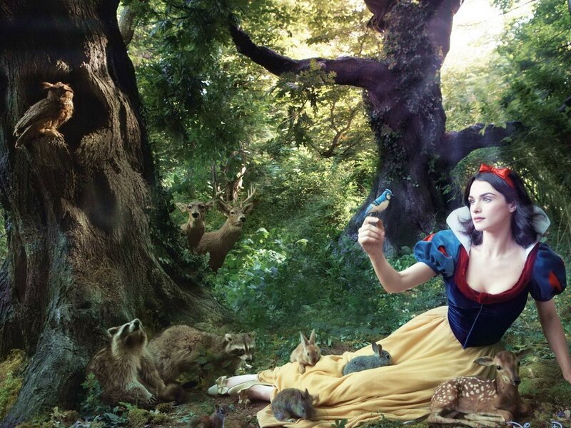 Woman in Forest with Animals — Green