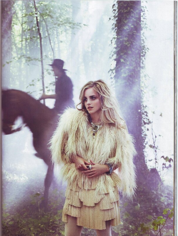 woman in forest with horse