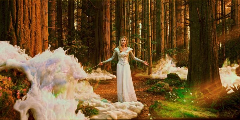 woman in forest with magic