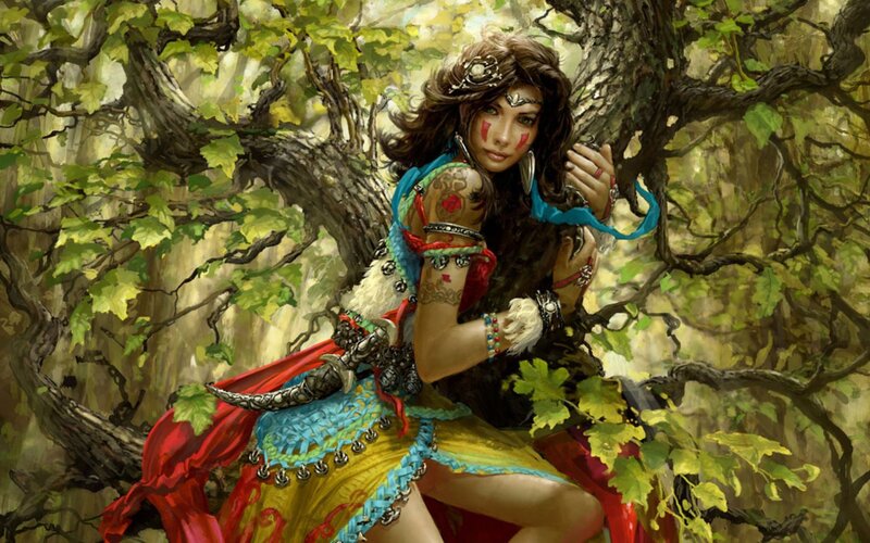 woman in forest with tattoos