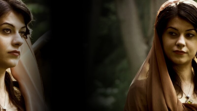 woman in forest with veil