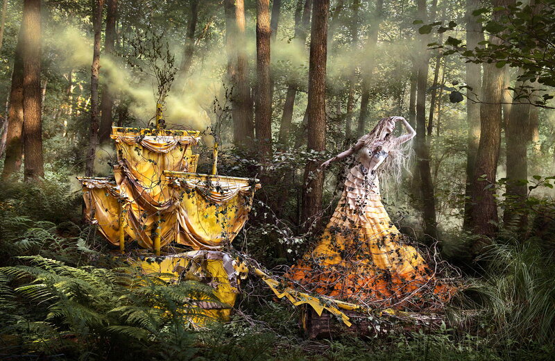Woman in Forest — Yellow, Mystical