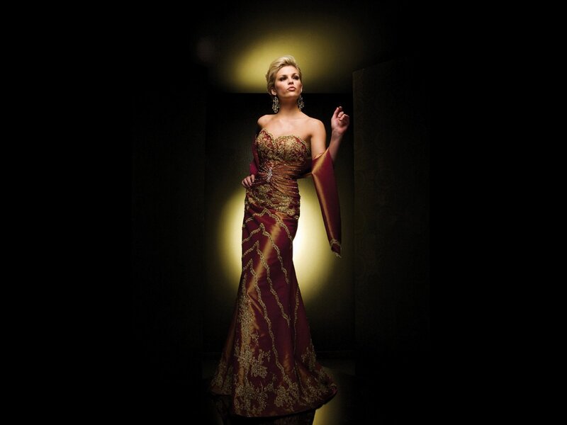Woman in Formal Gown — Gold