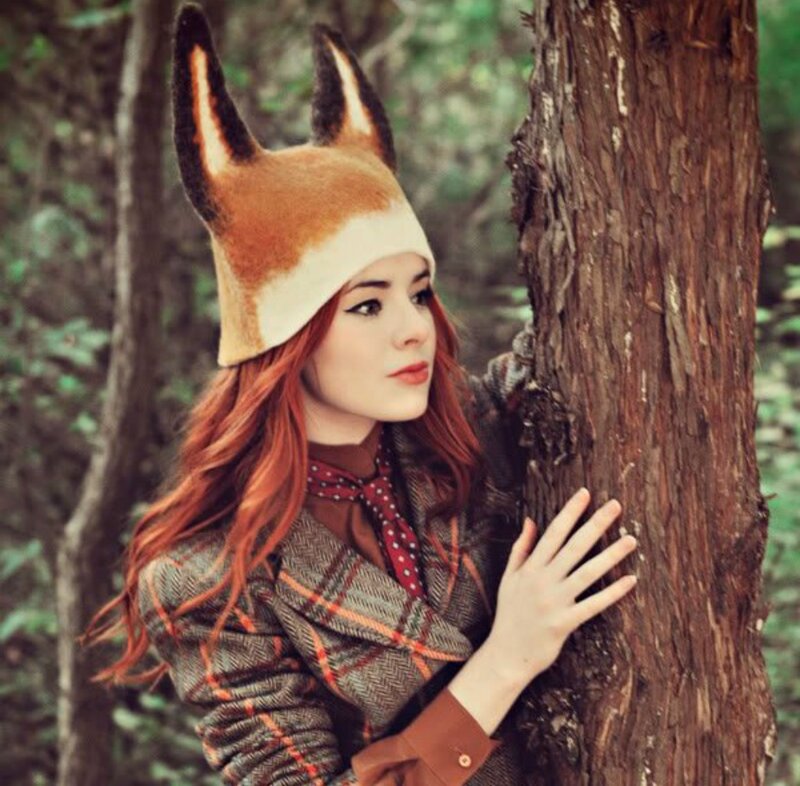 Woman in Fox Hat — Brown