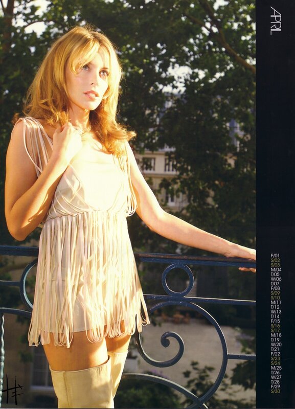 Woman in fringed dress on balcony