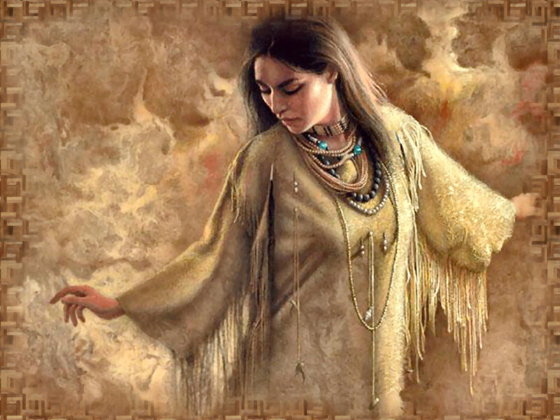 Woman in Fringed Garment