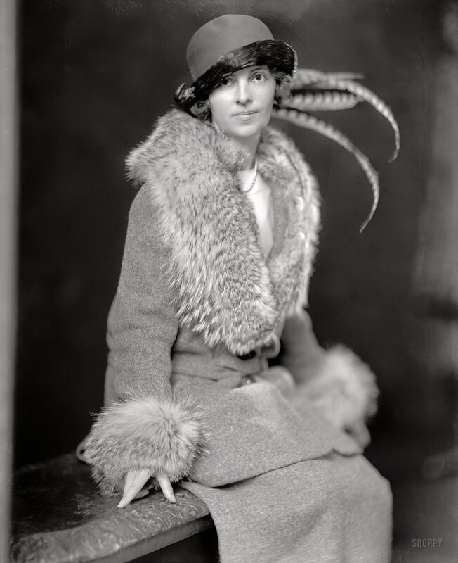 Woman in fur coat and hat