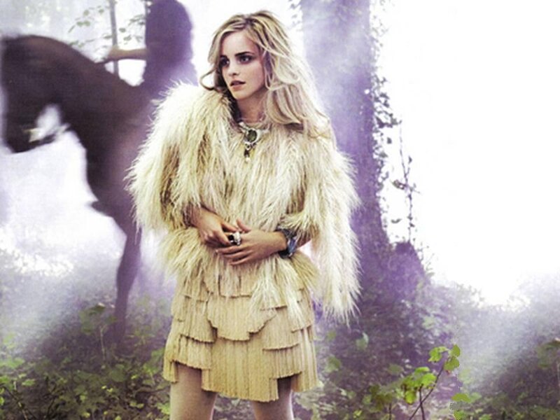 Woman in Fur Coat — Beige