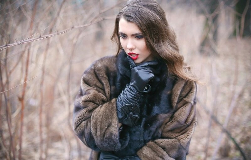 Woman in Fur Coat — Brown, Dramatic, Winter