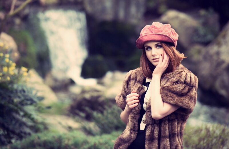 Woman in Fur Coat — Brown, Serene