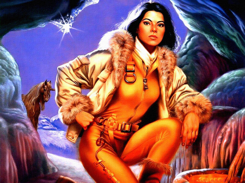 Woman in Fur Coat — Orange