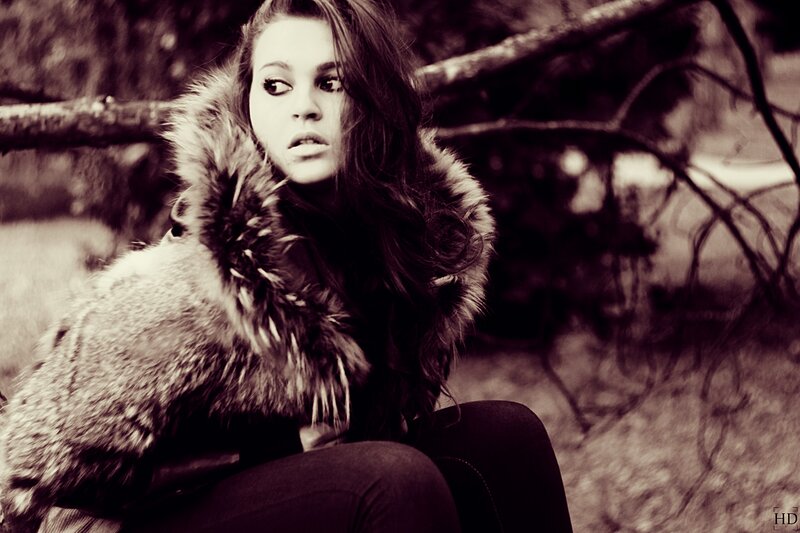 woman in fur coat outdoors