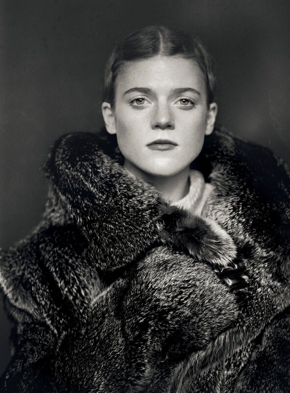 woman in fur coat portrait