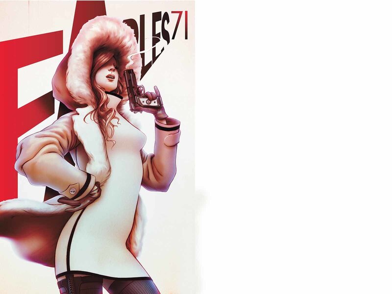 Woman in Fur Coat — White, Dramatic, Comic