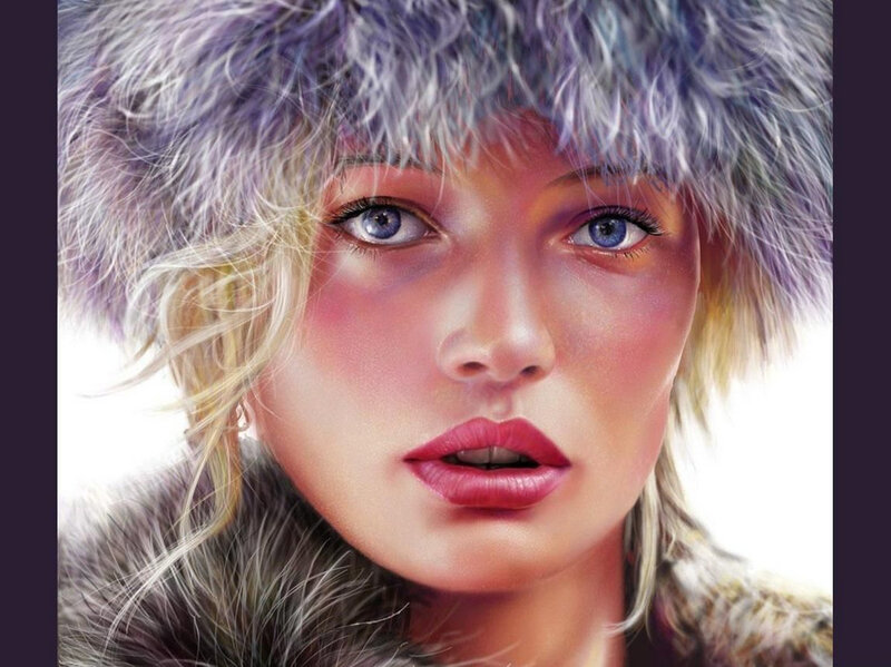 woman in fur hat