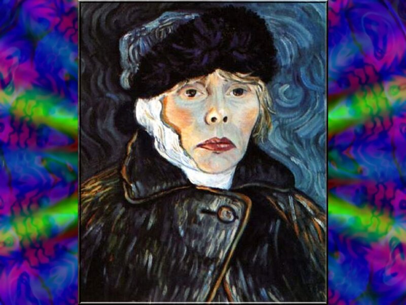 Woman in Fur Hat — Black, Dramatic, Painting