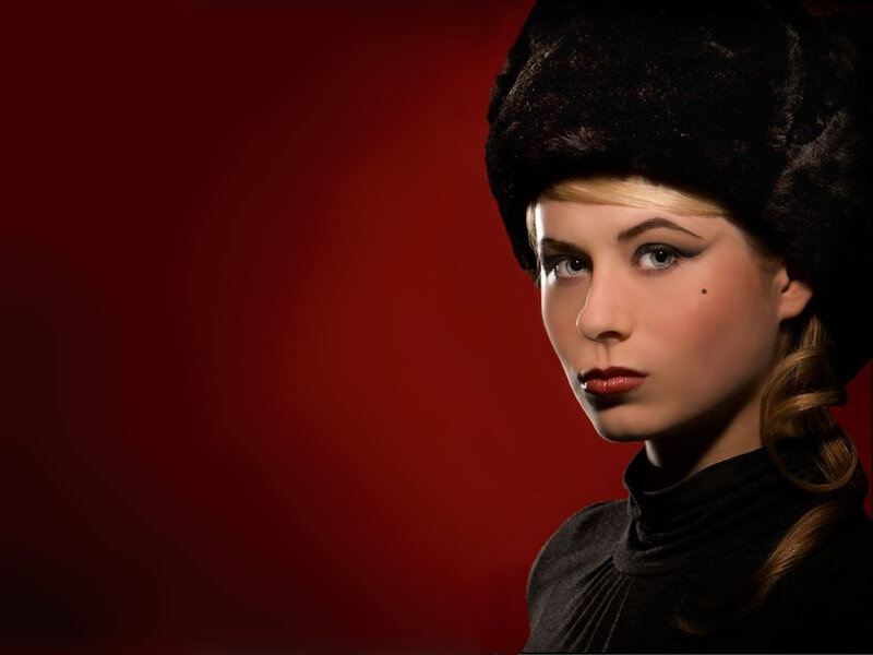 woman in fur hat portrait