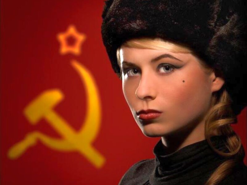 Woman in Fur Hat — Red