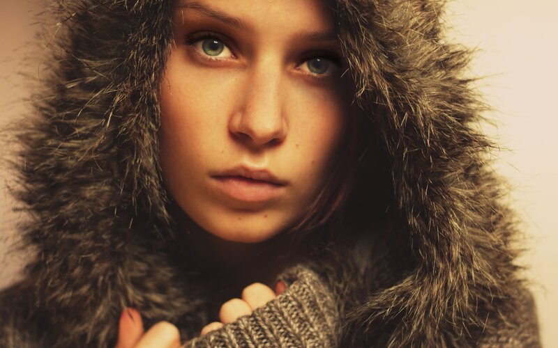 woman in fur hood