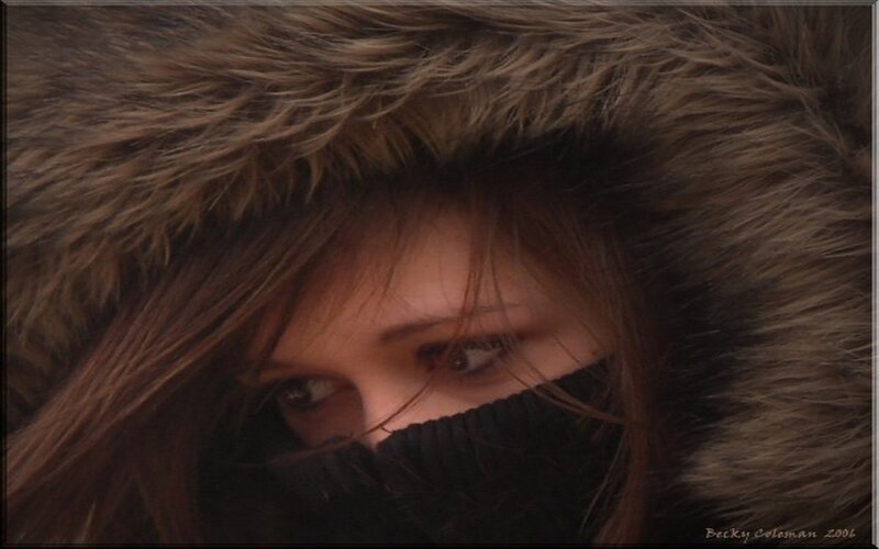woman in fur hood